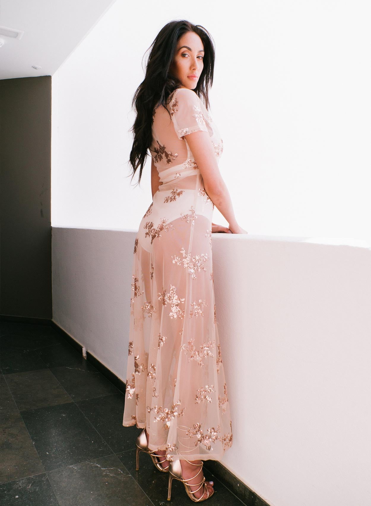 Love Champagne Maxi Rose Gold Dress
